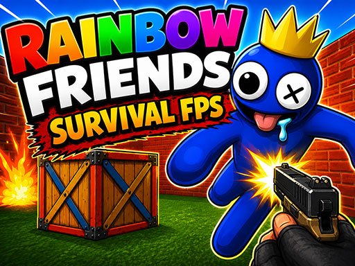 Rainbow Friends Survival FPS gameplay screenshot