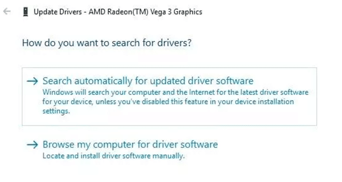 Select Search Automatically for updated driver software