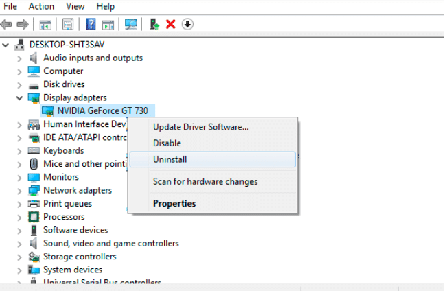 Uninstall existing drivers