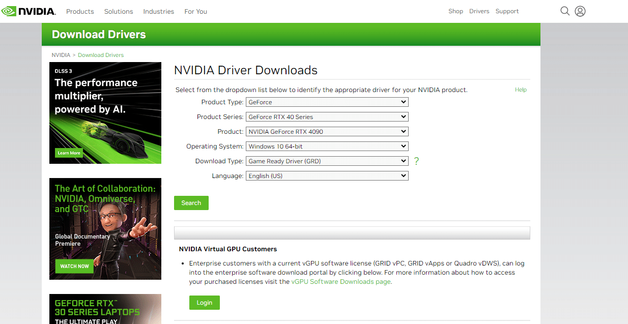 Download NVIDIA Drivers
