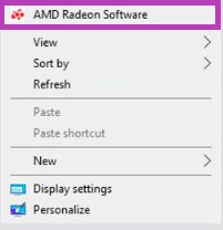 select AMD Radeon Software