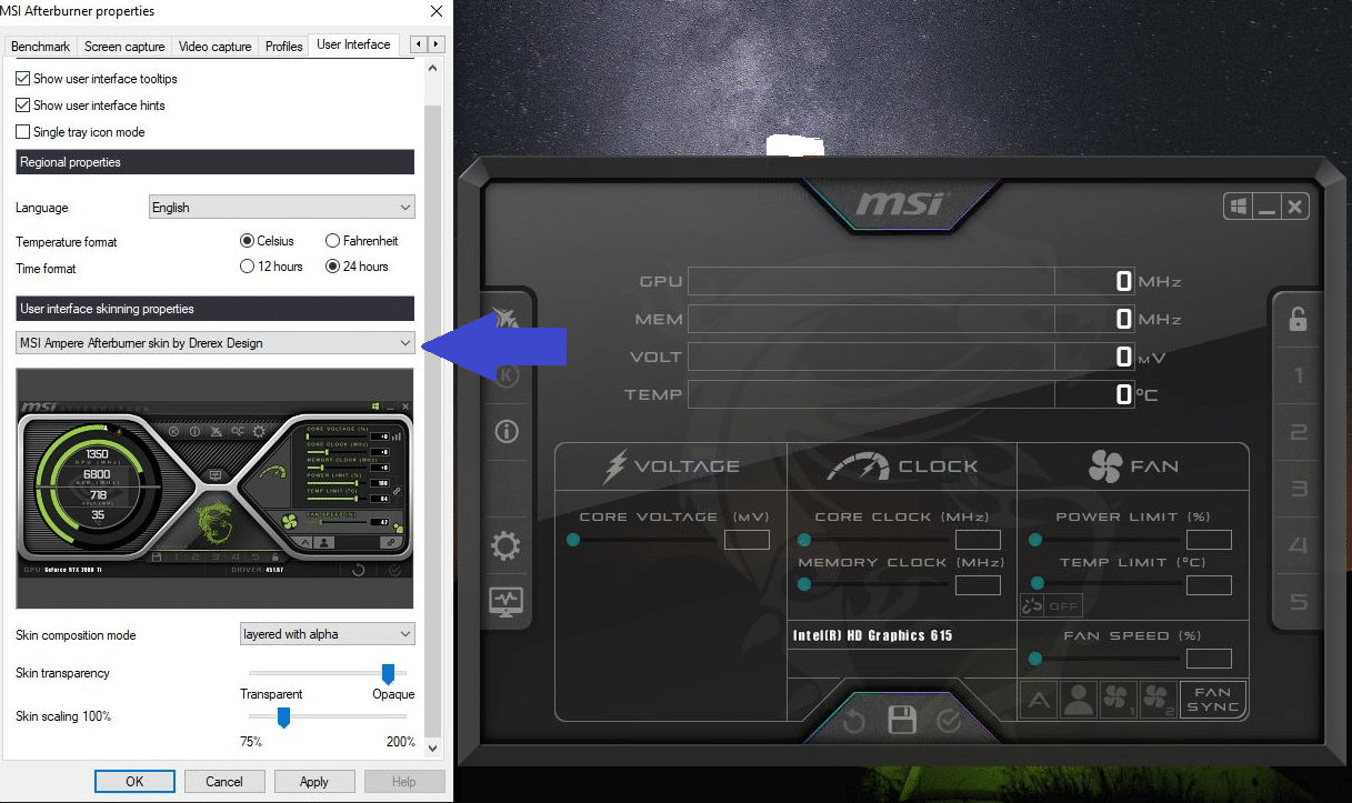 To Change MSI Afterburner Skin