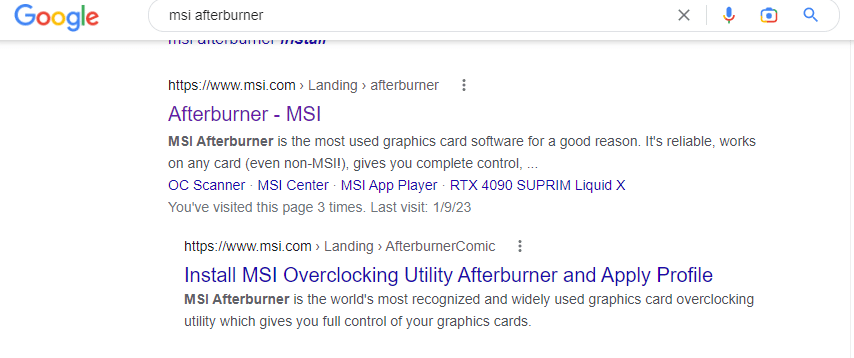 MSI Afterburner official site