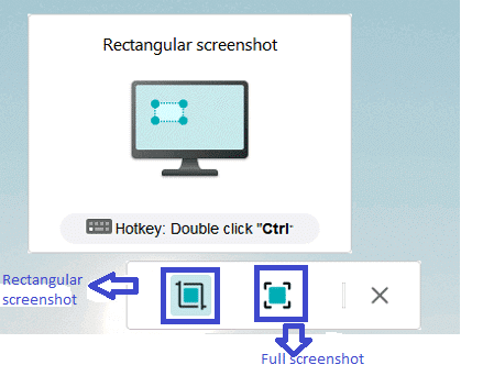 Rectangular screenshot tool in easeus software