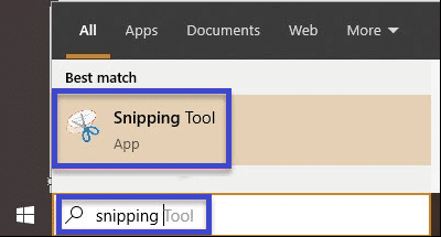 Snipping Tool in Windows
