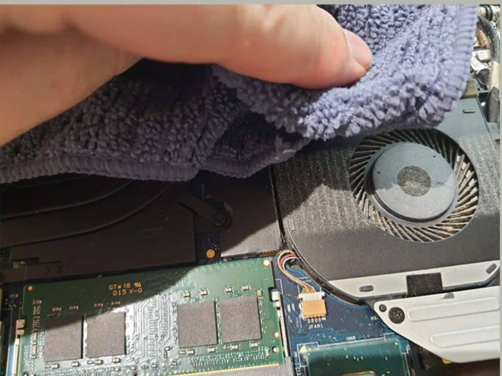 3) Clean The CPU Fan Blades With A Soft Cloth
