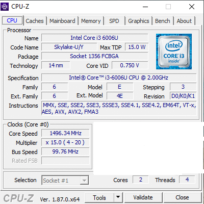 CPU-Z core 