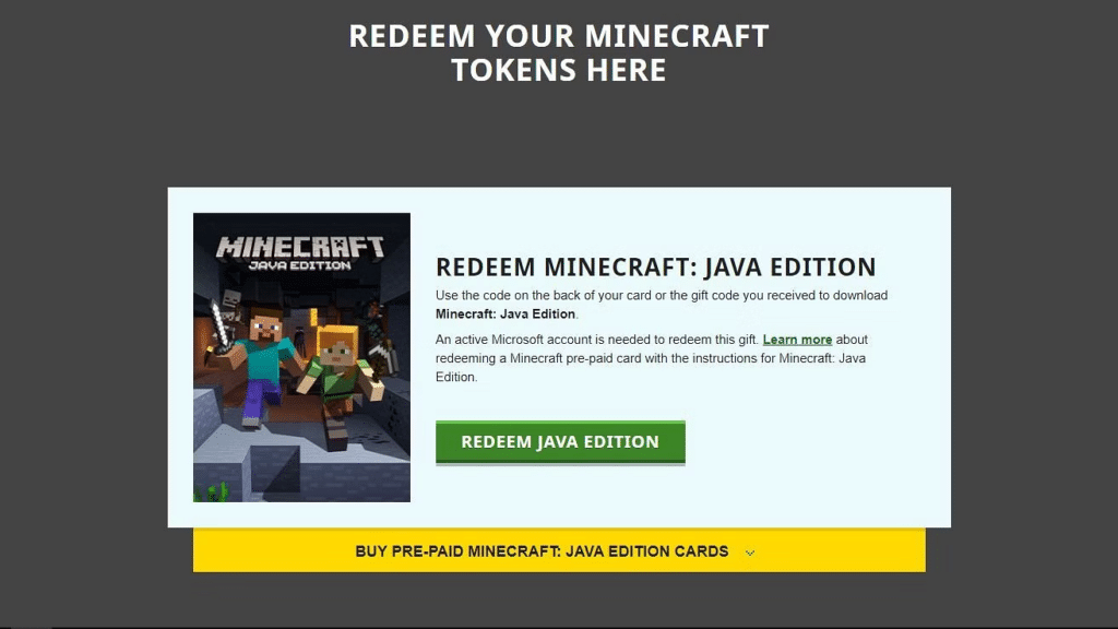 How to Redeem a Code for Minecraft