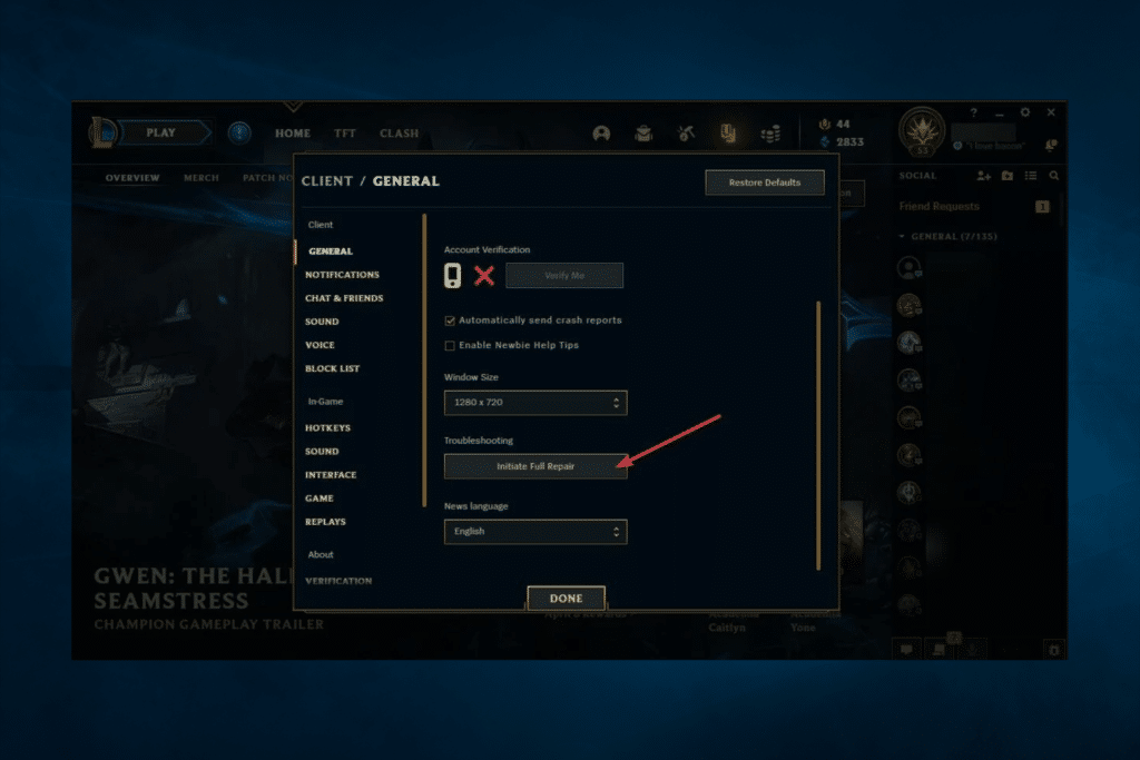 How to Repair League of Legends?